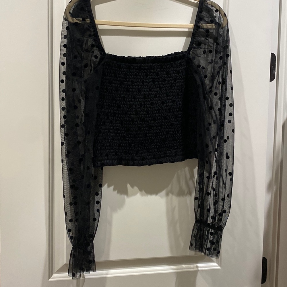 Forever 21 ruched & mesh shirt